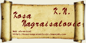 Kosa Nagraisalović vizit kartica